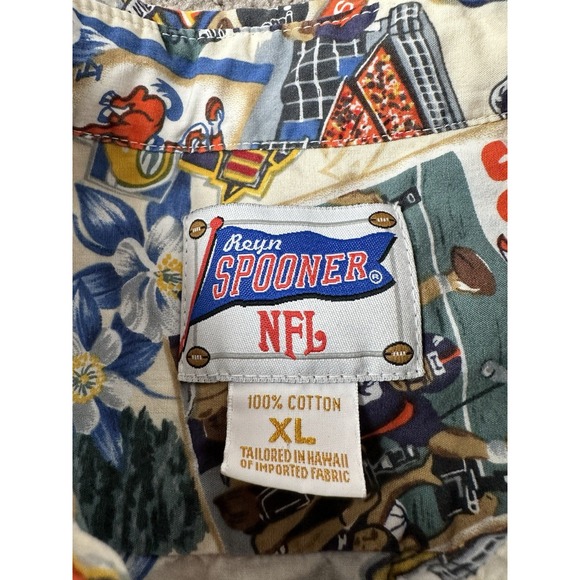 Vintage Shirt Reyn Spooner NFL Denver Broncos Hawaiian Tailored in Hawaii, Sz XL - Picture 5 of 7